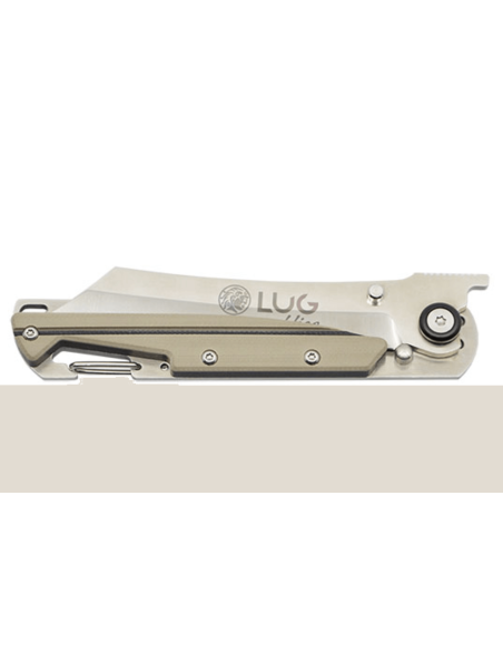 LUG Higo LUSP3SHBD cuchillo plegable de acero y mango G10 desierto y negro 11cm