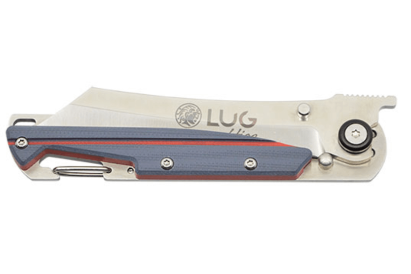 LUG Higo LUSP3SHRG folding knife grey and red G10 steel handle 11cm