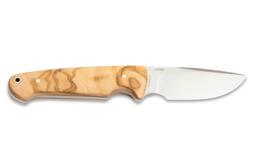 Cuchillo Böker Arbolito Vultur 02BA415 9,8cm hoja de acero mango de madera de olivo + funda de cuero
