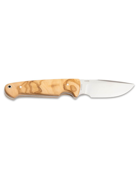 Böker Arbolito Vultur Messer 02BA415 Stahlklinge 9,8cm Olivenholzgriff + Lederetui