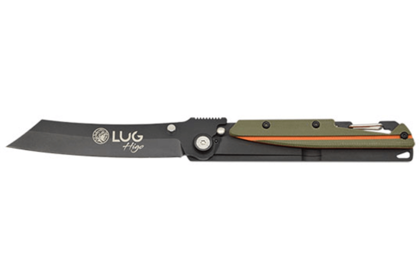 LUG Higo Titanium LUSP3THOK fällkniv Khaki och orange G10 stålhandtag 11cm