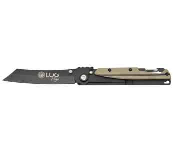 Faca dobrável LUG Higo Titanium LUSP3THBD aço e G10 deserto e cabo preto 11cm