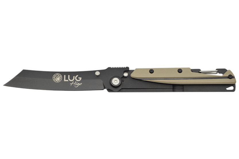 LUG Higo Titanium LUSP3THBD folding knife steel and G10 handle desert and black 11cm