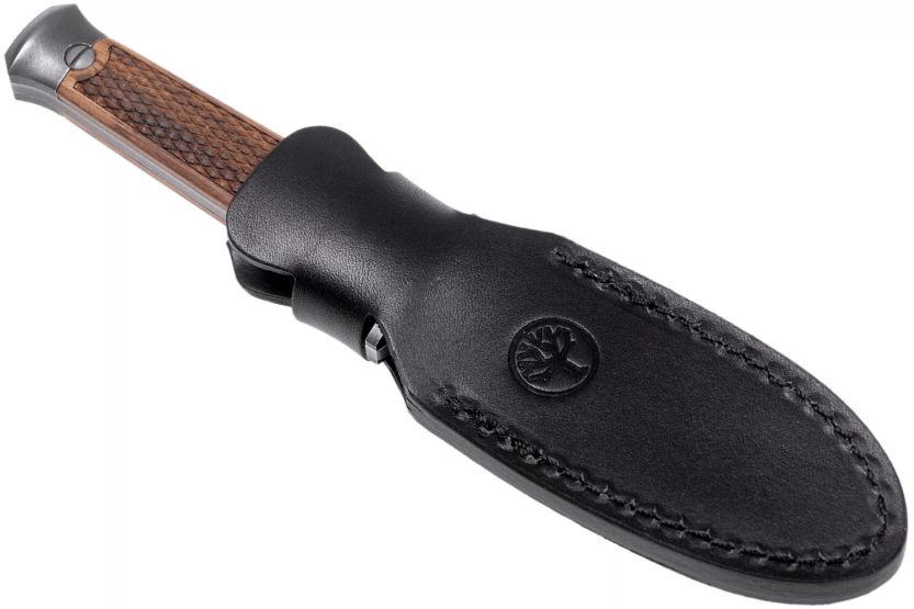 Cuchillo Damasco Böker P08 121515DAM 8.2cm hoja Damasco con mango de madera + funda de cuero