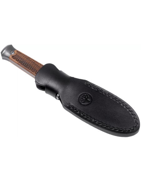Cuchillo Damasco Böker P08 121515DAM 8.2cm hoja Damasco con mango de madera + funda de cuero