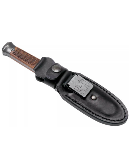 Böker P08 Damaskusveitsi 121515DAM 8.2cm Damaskusterä puukahva + nahkatuppi