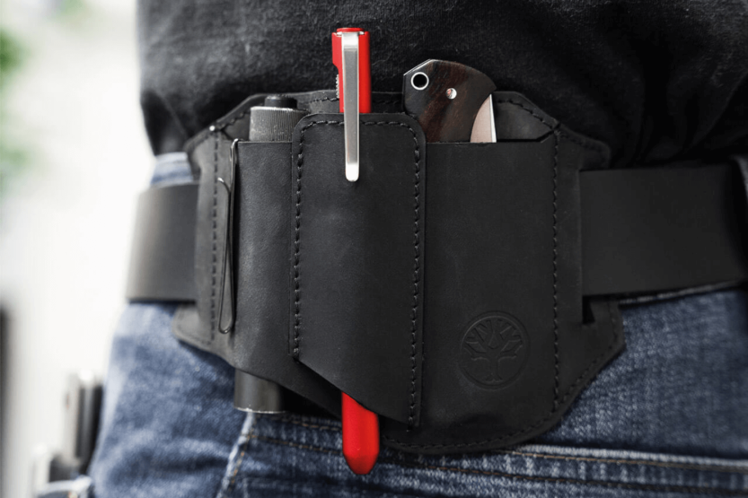 Böker Nubuck Ed-Three 09BO295 Leder-Etui schwarz 3 Fächer
