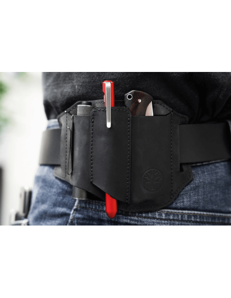 Böker Nubuck Ed-Three 09BO295 musta nahkalaukku 3 lokeroa