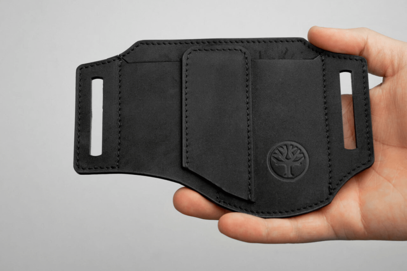 Böker Nubuck Ed-Three 09BO295 custodia in pelle nera 3 scomparti
