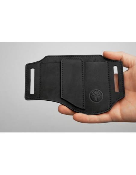 Böker Nubuck Ed-Three 09BO295 musta nahkalaukku 3 lokeroa