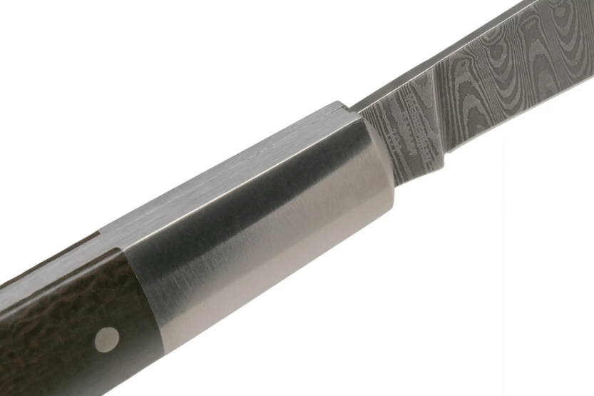 Böker Barlow M4 Sherman Damaskus foldekniv 110038DAM brunt micarta og rustfrit stålhåndtag 8,8 cm + filtskede