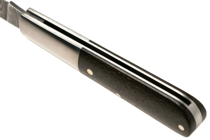 Klappmesser Böker Barlow M4 Sherman Damast 110038DAM Griff aus braunem Micarta und Edelstahl 8,8cm + Filzetui