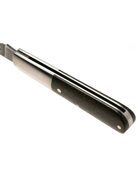 Cuchillo plegable Böker Barlow M4 Sherman Damasco 110038DAM mango de micarta marrón y acero inoxidable 8.8cm + funda de fieltro