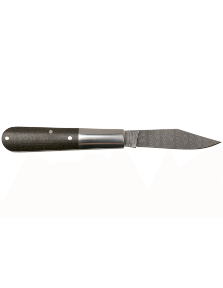 Faca dobrável Böker Barlow M4 Sherman Damascus 110038DAM cabo em micarta castanha e aço inoxidável 8,8cm + bainha em feltro