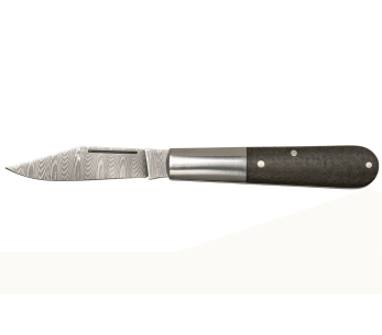 Cuchillo plegable Böker Barlow M4 Sherman Damasco 110038DAM mango de micarta marrón y acero inoxidable 8.8cm + funda de fieltro
