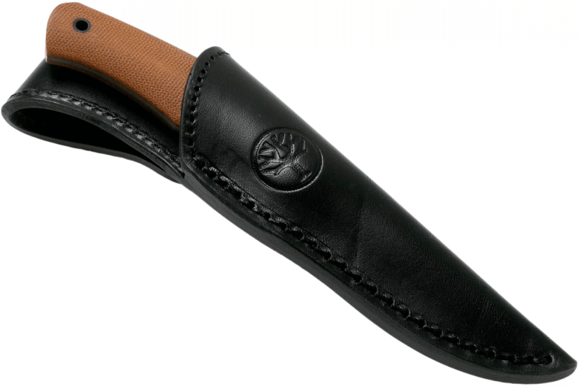 Böker Boxer Messer Fixed 120503 Stahlklinge 8,4cm Micarta Griff braun + Lederetui