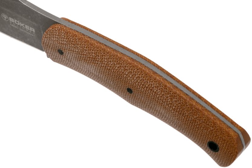 Böker Boxer Fixed Knife 120503 8,4cm steel blade brown micarta handle + leather sheath