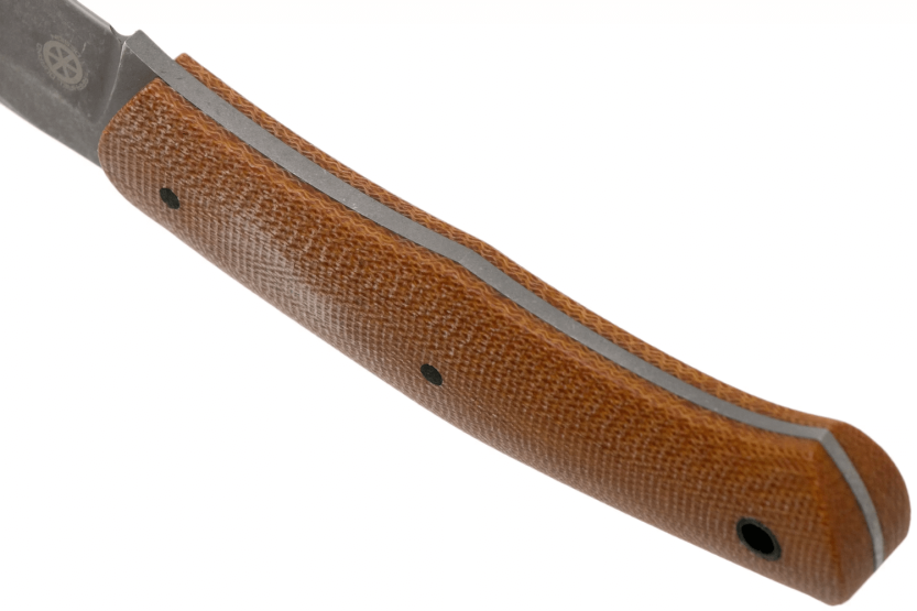 Böker Boxer Vast Mes 120503 8,4cm Stalen lemmet bruin micarta handvat + leren schede