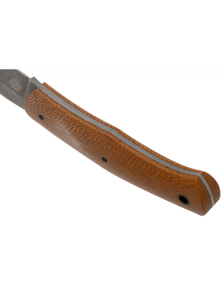 Böker Boxer Fixed Knife 120503 8,4cm terä terästä ruskea micarta kahva + nahkatuppi