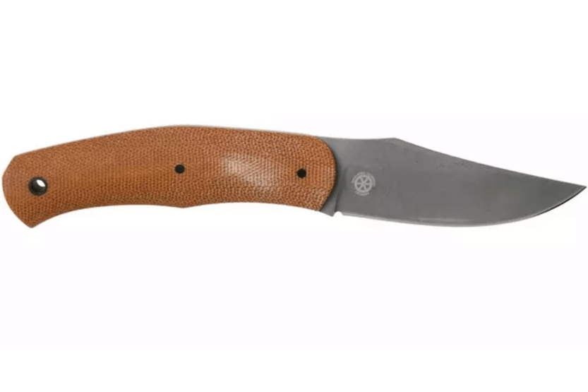 Böker Boxer Fixed Knife 120503 8,4cm stålblad brunt micarta handtag + läderslida