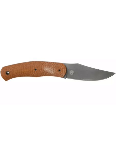 Böker Boxer Fixed Knife 120503 8,4cm terä terästä ruskea micarta kahva + nahkatuppi