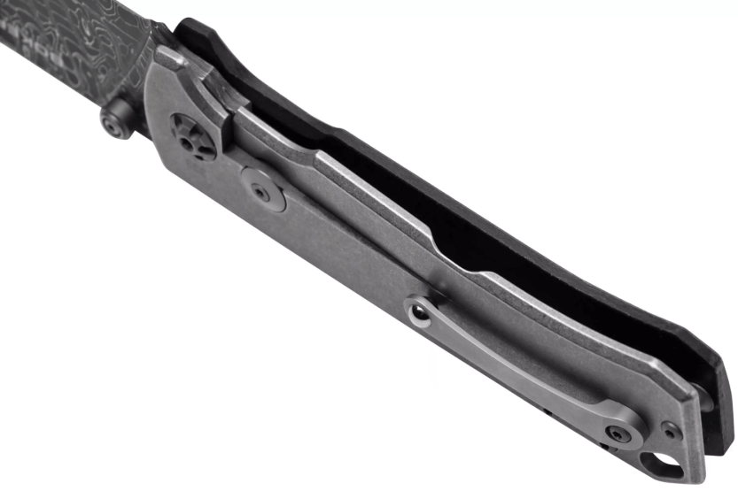 Böker Tiger Damascus vouwmes 111103DAM zwart micarta handvat 11,5cm
