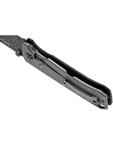 Böker Tiger Damascus vouwmes 111103DAM zwart micarta handvat 11,5cm