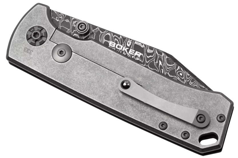Böker Tiger Damascus vouwmes 111103DAM zwart micarta handvat 11,5cm