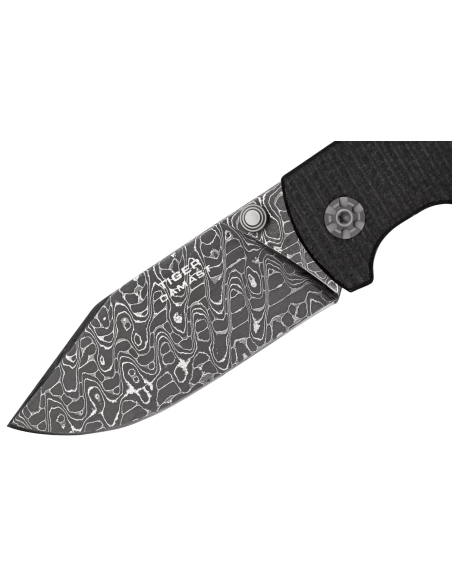 Böker Tiger Damascus vouwmes 111103DAM zwart micarta handvat 11,5cm