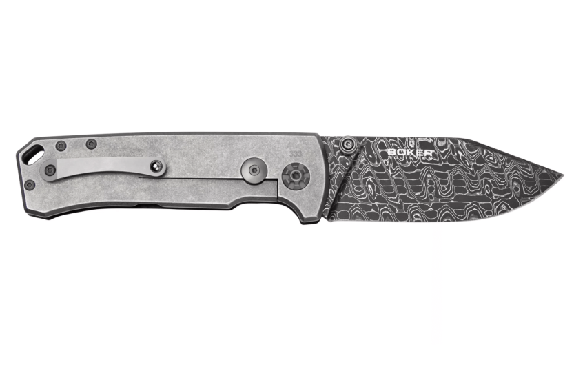 Böker Tiger Damascus vouwmes 111103DAM zwart micarta handvat 11,5cm