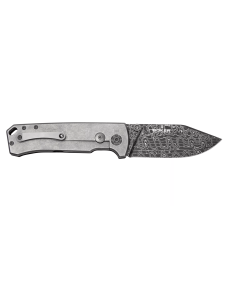 Böker Tiger Damascus vouwmes 111103DAM zwart micarta handvat 11,5cm