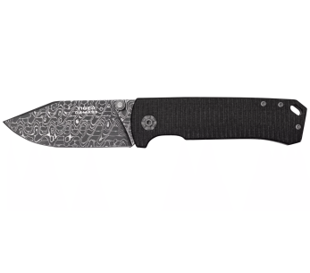 Faca dobrável Böker Tiger Damascus 111103DAM cabo em micarta preta 11,5cm
