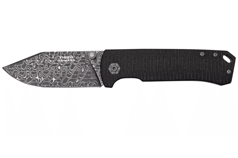Böker Tiger Damaskus foldekniv 111103DAM sort micarta håndtag 11,5 cm