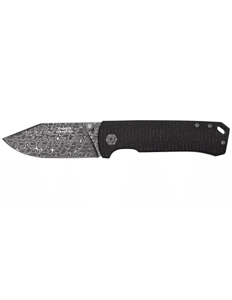 Böker Tiger Damascus vouwmes 111103DAM zwart micarta handvat 11,5cm