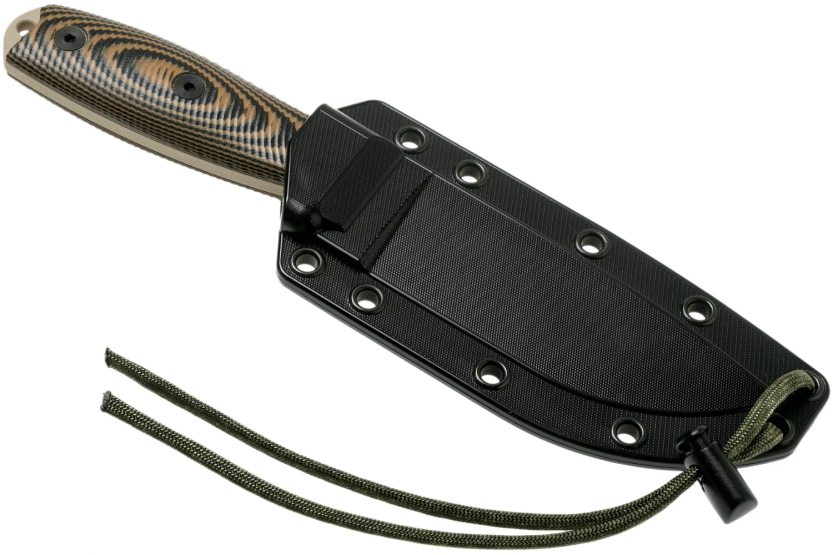 Esee 4 4PDT-005 kniv 11,6 cm carbonblad G10 coyote/sort håndtag + skede