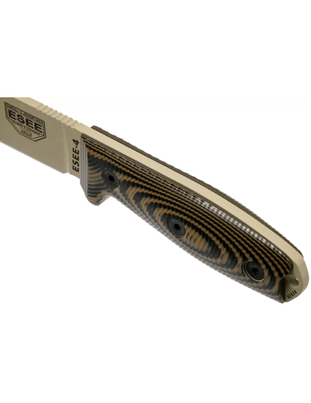 Esee 4 4PDT-005 kniv 11,6 cm karbonblad G10 coyote/svart håndtak + slire