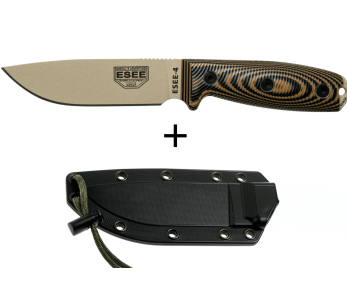 Esee 4 4PDT-005 kniv 11,6cm kolblad G10 coyote/svart handtag + slida