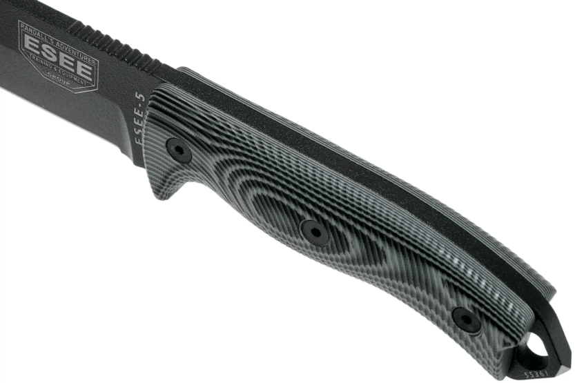 Esee 5-kniv 5PB-002 13,2 cm karbonblad G10 grå/svart håndtak + etui