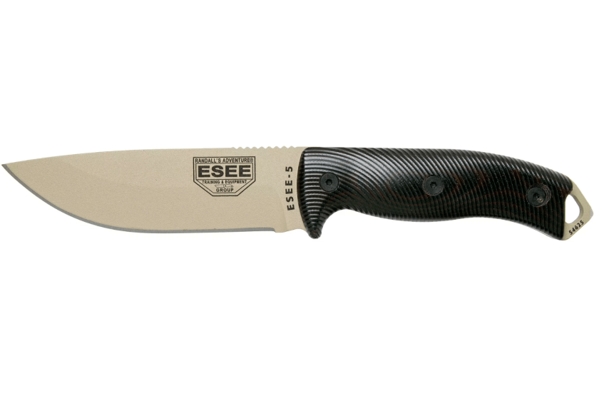 Esee 5 mes 5PDT-004 13.2cm carbon lemmet G10 handgreep zwart/rood + etui