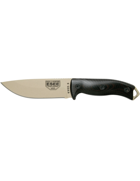 Esee 5 coltello 5PDT-004 13,2 cm lama in carbonio G10 manico nero/rosso + fodero