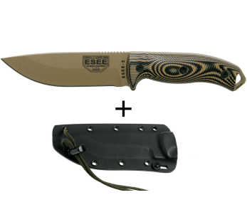 Esee 5 5PDE-005 kniv 13,2 cm blad av kolstål G10 coyote/svart handtag + slida