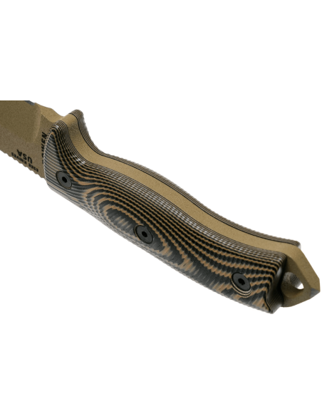 Faca Esee 5 5PDE-005 Lâmina de 13,2 cm em aço-carbono Cabo em G10 coiote/preto + bainha