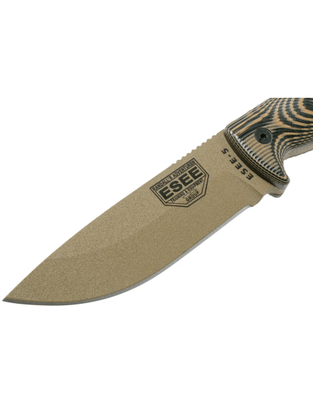 Esee 5 5PDE-005 mes 13.2cm koolstofstaal lemmet G10 coyote/zwart handvat + schede