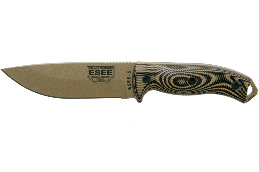 Esee 5 5PDE-005 mes 13.2cm koolstofstaal lemmet G10 coyote/zwart handvat + schede