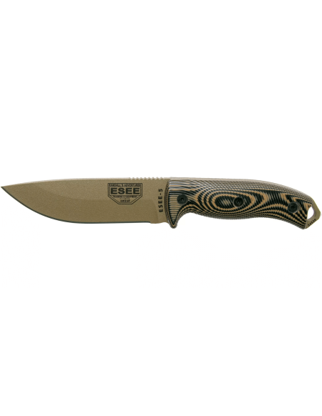 Esee 5 5PDE-005 knife 13.2cm carbon steel blade G10 coyote/black handle + sheath