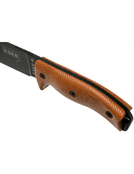 Esee 6 6PB-011 coltello 16,5 cm lama in carbonio manico G10/micarta marrone + fodero