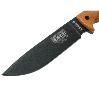 Esee 6 6PB-011 mes 16,5cm carbon mes bruin G10/micarta heft + etui 2