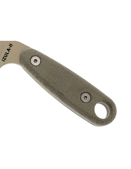 Messer Esee Izula II DT Karbonstahlklinge 6,2cm Griff Micarta Desert + Etui