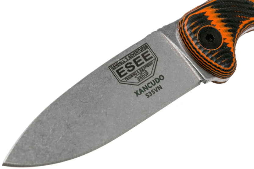 Esee Xancudo XAN1-006 kniv 7,5 cm blad i rostfritt stål G10 orange och svart perforerat handtag + slida