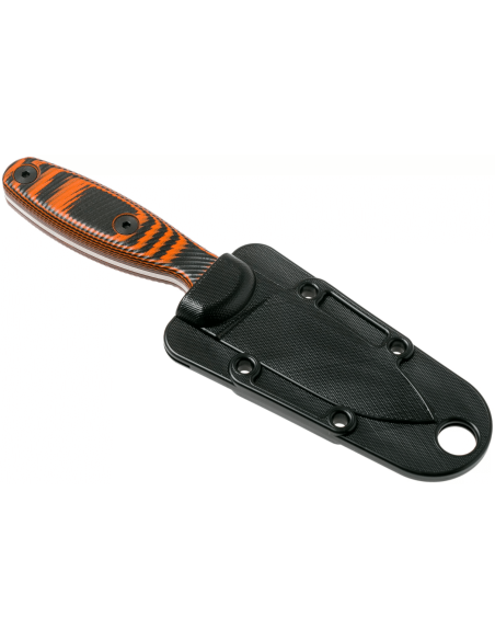 Esee Xancudo XAN2-006 kniv 7,5 cm blad i rustfrit stål G10 orange og sort håndtag + skede
